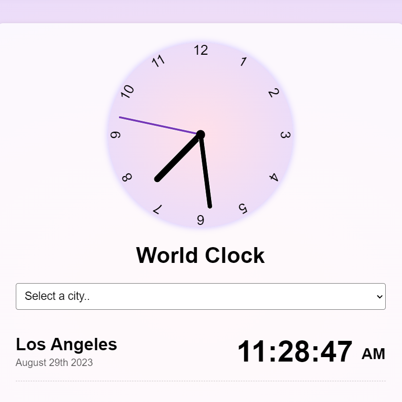 World Clock App Project Preview